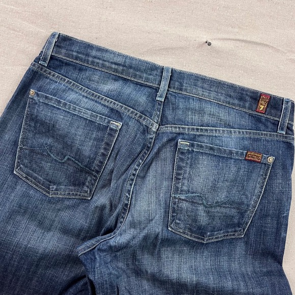 7 For All Mankind Other - 7 For All Mankind Bootcut Jeans Mens 34 Blue Excellent Button Fly Made in USA